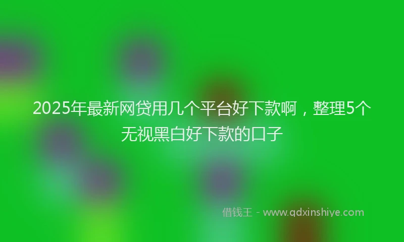 2025年最新网贷用几个平台好下款啊，整理5个无视黑白好下款的口子