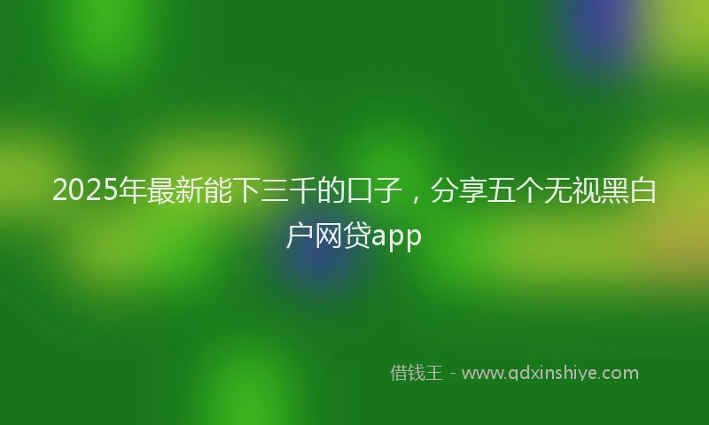 2025年最新能下三千的口子，分享五个无视黑白户网贷app