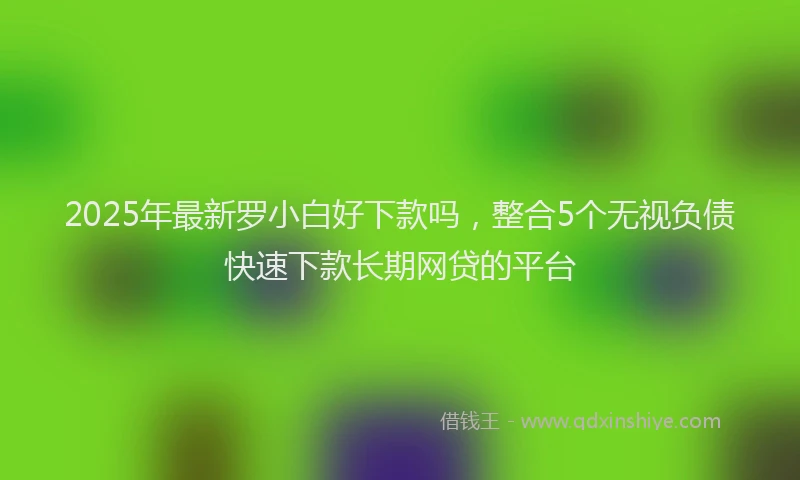 2025年最新罗小白好下款吗，整合5个无视负债快速下款长期网贷的平台