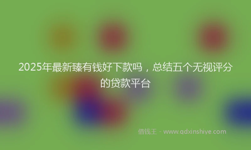 2025年最新臻有钱好下款吗，总结五个无视评分的贷款平台