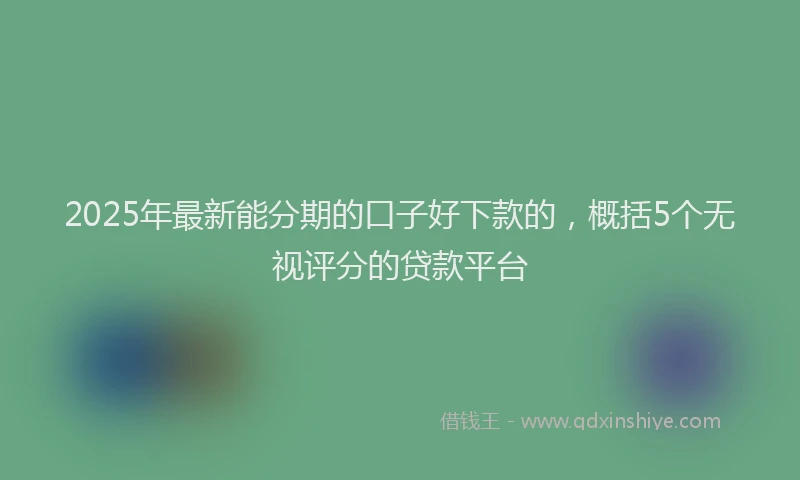 2025年最新能分期的口子好下款的，概括5个无视评分的贷款平台
