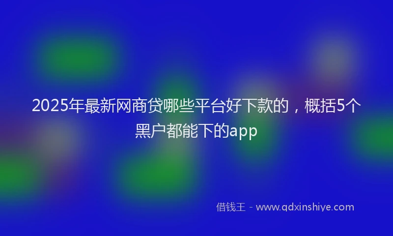 2025年最新网商贷哪些平台好下款的，概括5个黑户都能下的app