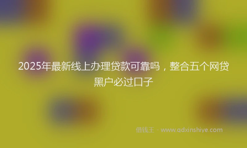 2025年最新线上办理贷款可靠吗，整合五个网贷黑户必过口子