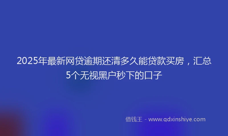 2025年最新网贷逾期还清多久能贷款买房，汇总5个无视黑户秒下的口子