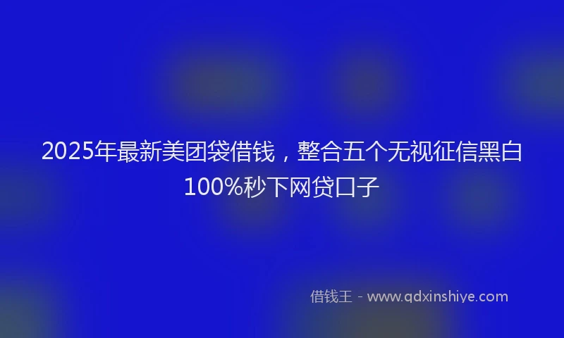 2025年最新美团袋借钱，整合五个无视征信黑白100%秒下网贷口子