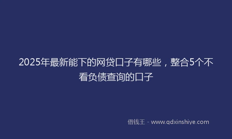 2025年最新能下的网贷口子有哪些，整合5个不看负债查询的口子