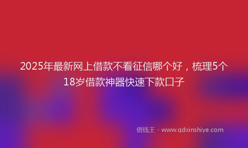 2025年最新网上借款不看征信哪个好，梳理5个18岁借款神器快速下款口子