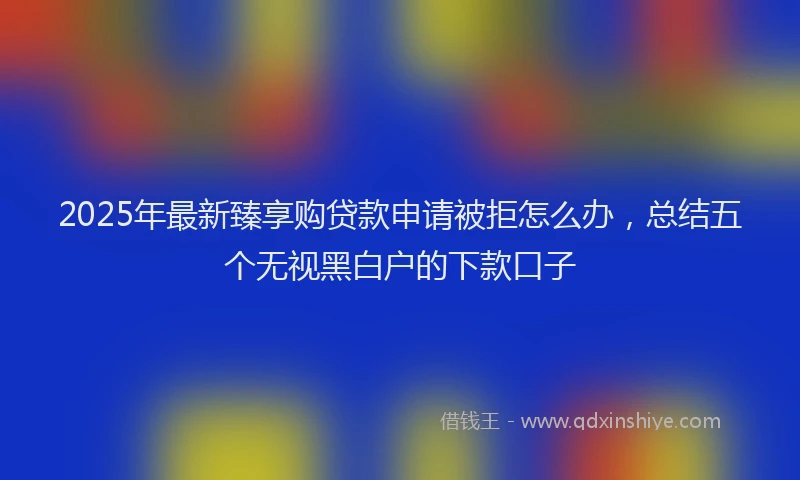 2025年最新臻享购贷款申请被拒怎么办，总结五个无视黑白户的下款口子