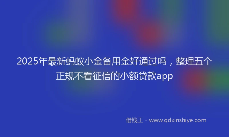 2025年最新蚂蚁小金备用金好通过吗，整理五个正规不看征信的小额贷款app