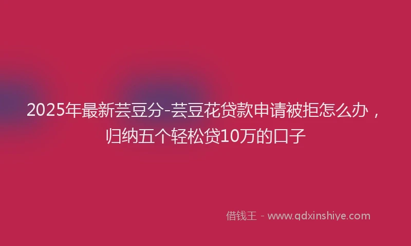 2025年最新芸豆分-芸豆花贷款申请被拒怎么办，归纳五个轻松贷10万的口子