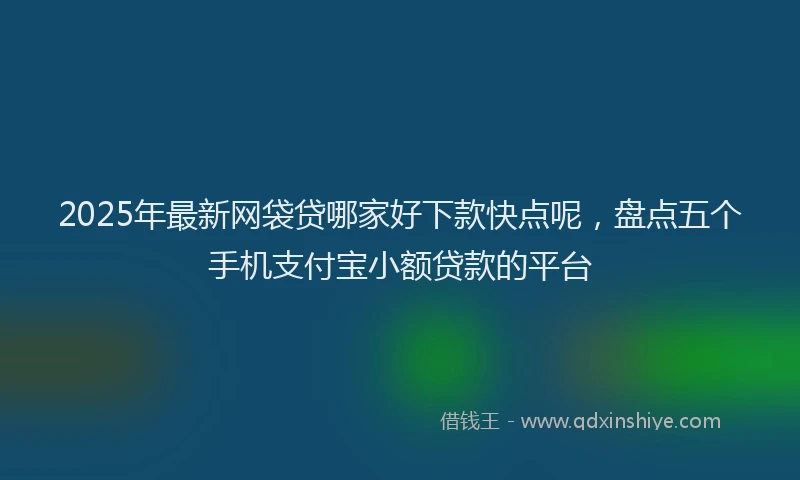 2025年最新网袋贷哪家好下款快点呢，盘点五个手机支付宝小额贷款的平台