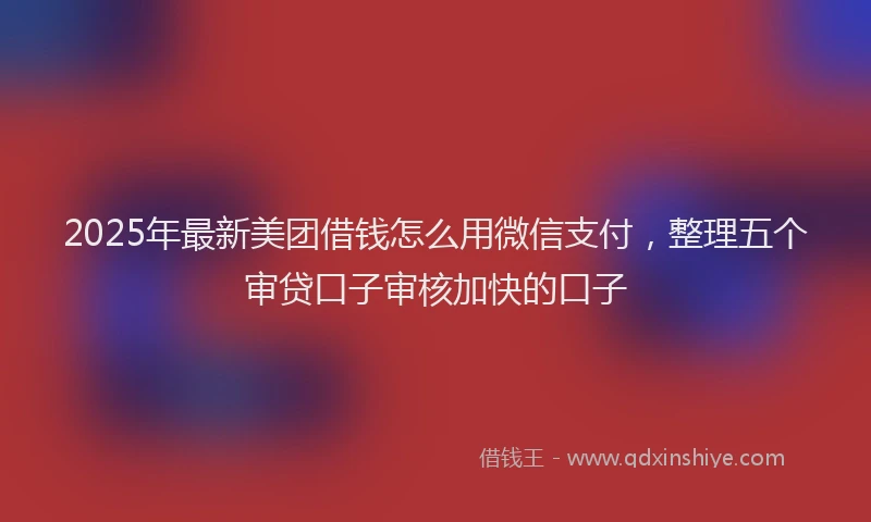 2025年最新美团借钱怎么用微信支付，整理五个审贷口子审核加快的口子