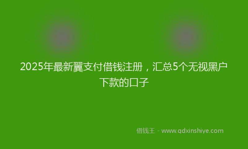 2025年最新翼支付借钱注册，汇总5个无视黑户下款的口子