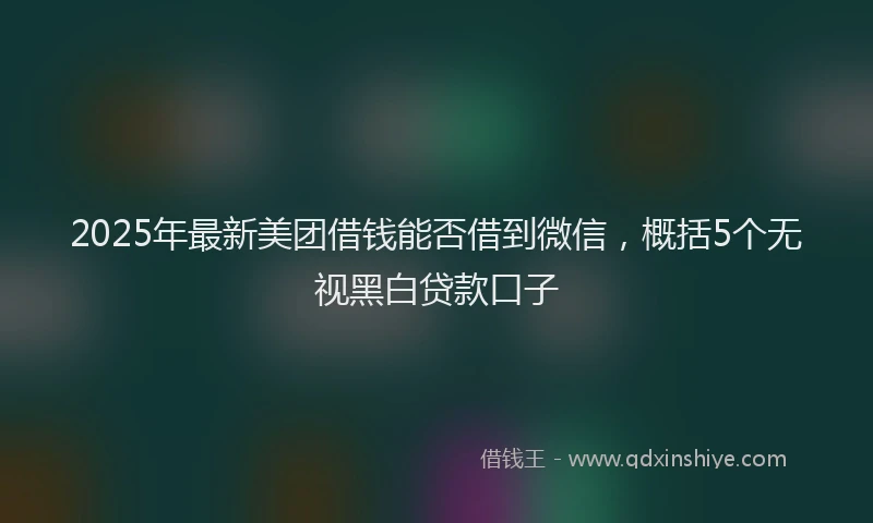 2025年最新美团借钱能否借到微信，概括5个无视黑白贷款口子