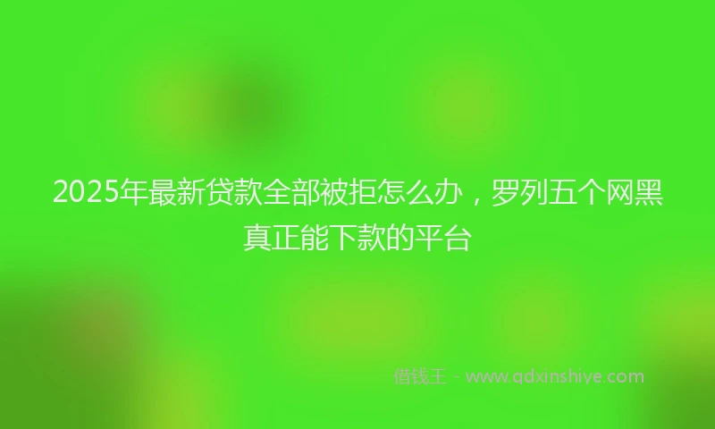 2025年最新贷款全部被拒怎么办，罗列五个网黑真正能下款的平台