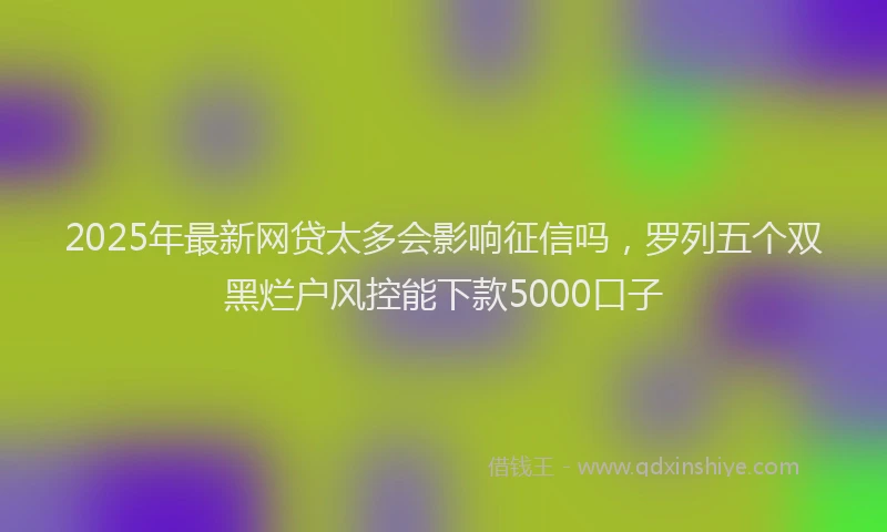 2025年最新网贷太多会影响征信吗，罗列五个双黑烂户风控能下款5000口子