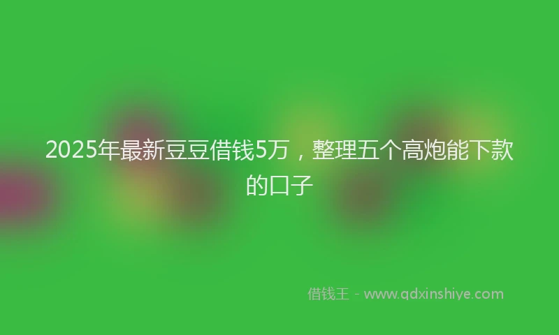 2025年最新豆豆借钱5万，整理五个高炮能下款的口子