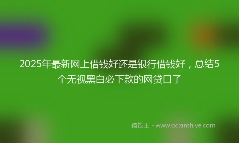 2025年最新网上借钱好还是银行借钱好，总结5个无视黑白必下款的网贷口子