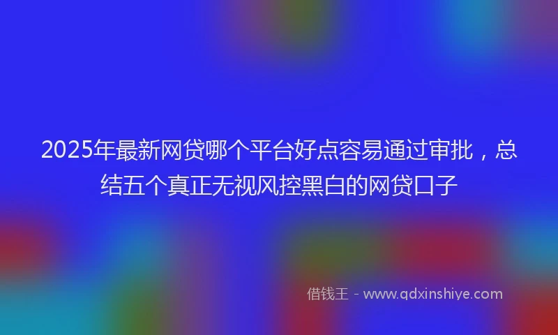 2025年最新网贷哪个平台好点容易通过审批，总结五个真正无视风控黑白的网贷口子