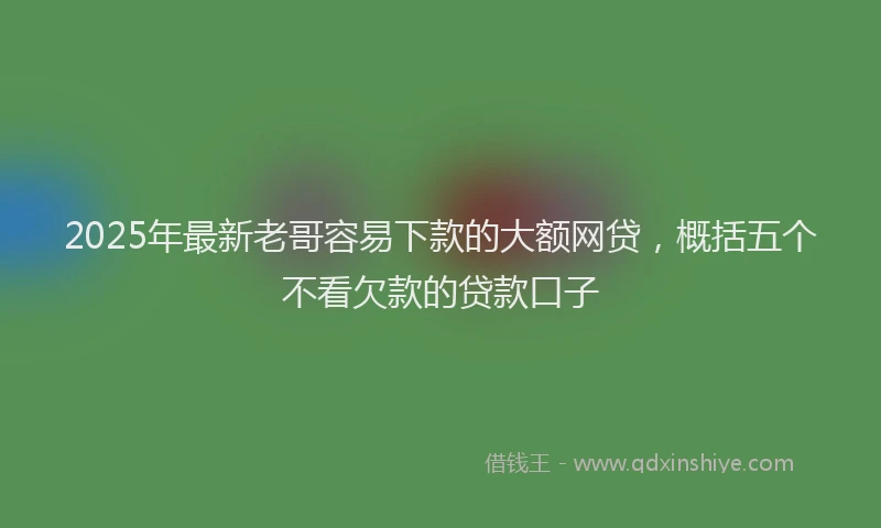 2025年最新老哥容易下款的大额网贷，概括五个不看欠款的贷款口子