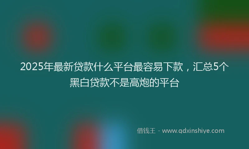 2025年最新贷款什么平台最容易下款，汇总5个黑白贷款不是高炮的平台