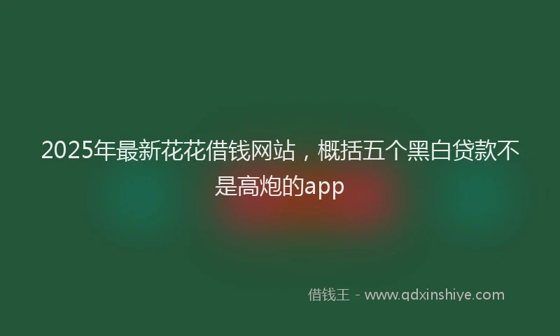2025年最新花花借钱网站,概括五个黑白贷款不是高炮的app