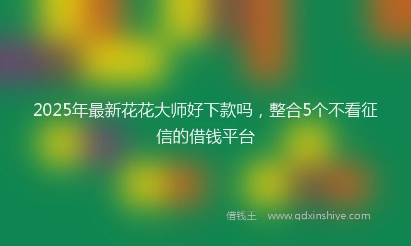 2025年最新花花大师好下款吗，整合5个不看征信的借钱平台