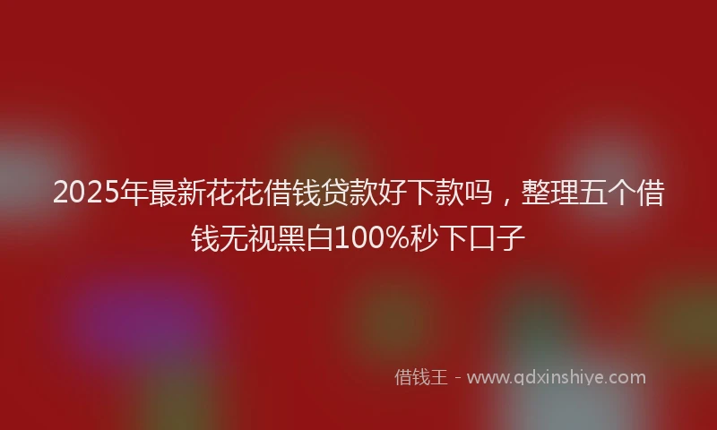 2025年最新花花借钱贷款好下款吗，整理五个借钱无视黑白100%秒下口子