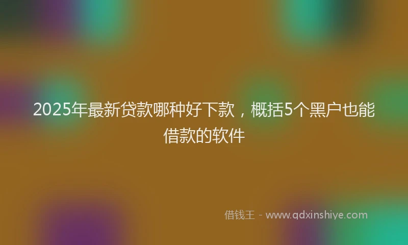 2025年最新贷款哪种好下款，概括5个黑户也能借款的软件