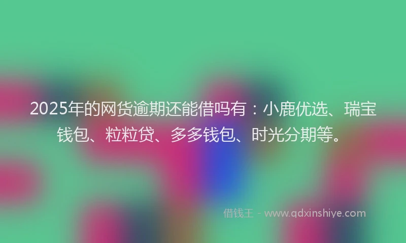2025年的网货逾期还能借吗有：小鹿优选、瑞宝钱包、粒粒贷、多多钱包、时光分期等。