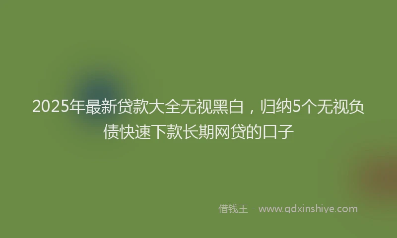 2025年最新贷款大全无视黑白，归纳5个无视负债快速下款长期网贷的口子