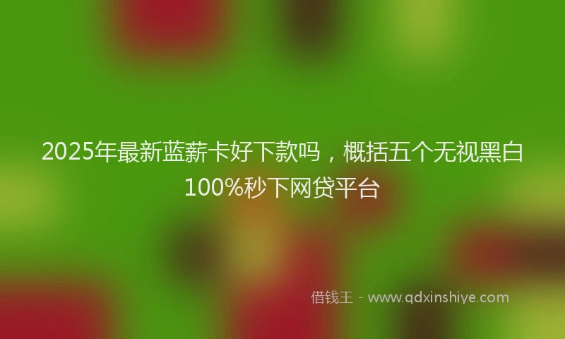 2025年最新蓝薪卡好下款吗，概括五个无视黑白100%秒下网贷平台