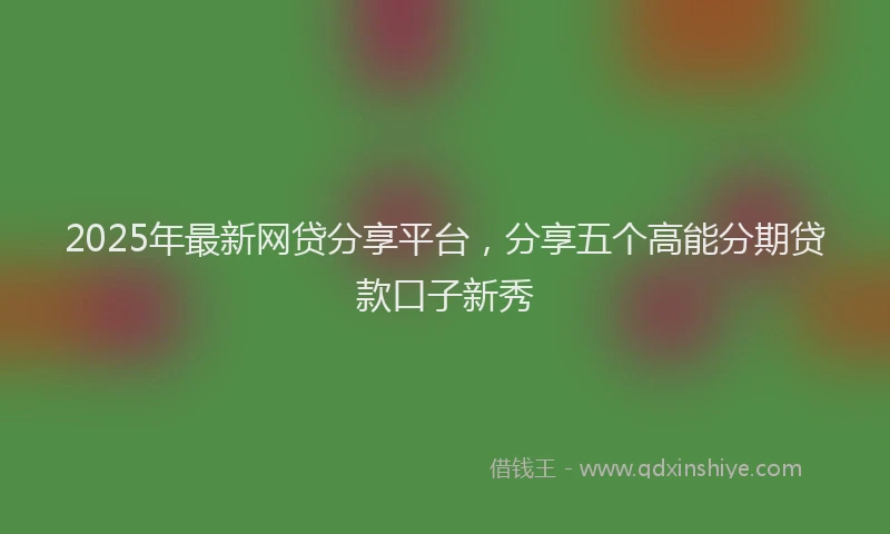 2025年最新网贷分享平台，分享五个高能分期贷款口子新秀