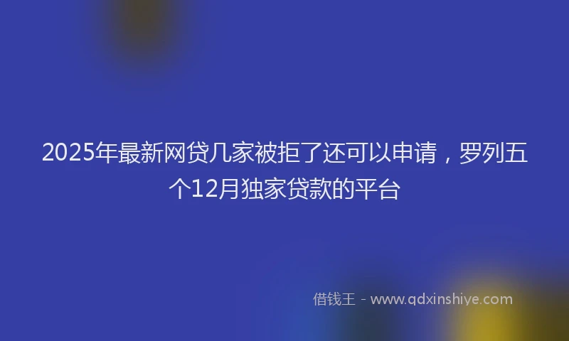 2025年最新网贷几家被拒了还可以申请，罗列五个12月独家贷款的平台