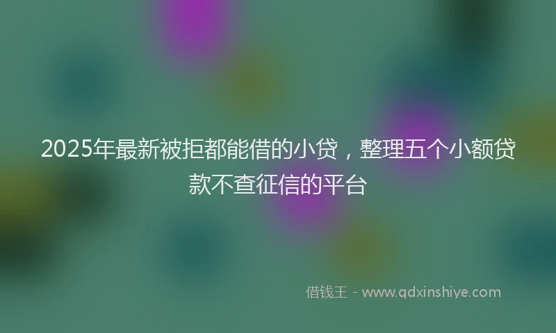 2025年最新被拒都能借的小贷，整理五个小额贷款不查征信的平台