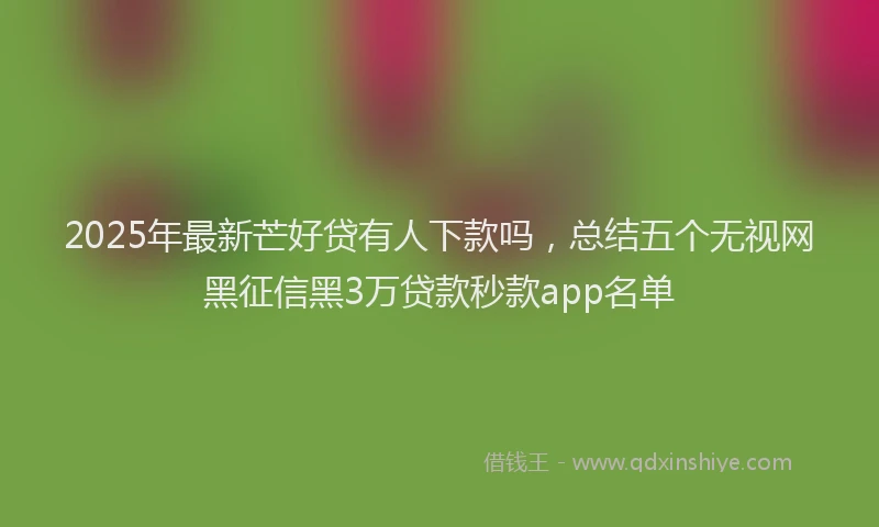 2025年最新芒好贷有人下款吗，总结五个无视网黑征信黑3万贷款秒款app名单