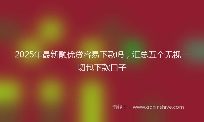2025年最新融优贷容易下款吗，汇总五个无视一切包下款口子