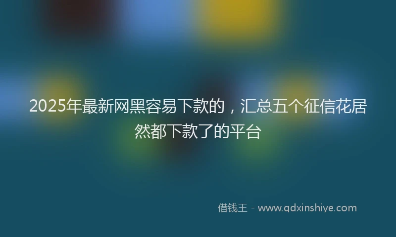 2025年最新网黑容易下款的，汇总五个征信花居然都下款了的平台