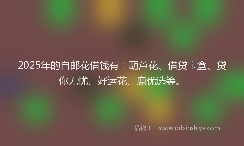 2025年的自邮花借钱有：葫芦花、借贷宝盒、贷你无忧、好运花、鹿优选等。