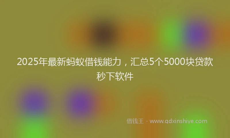 2025年最新蚂蚁借钱能力，汇总5个5000块贷款秒下软件