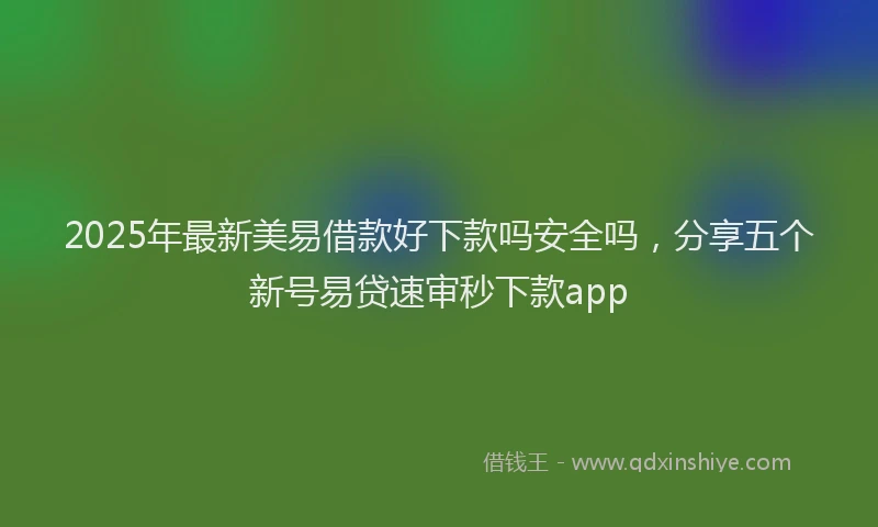 2025年最新美易借款好下款吗安全吗，分享五个新号易贷速审秒下款app