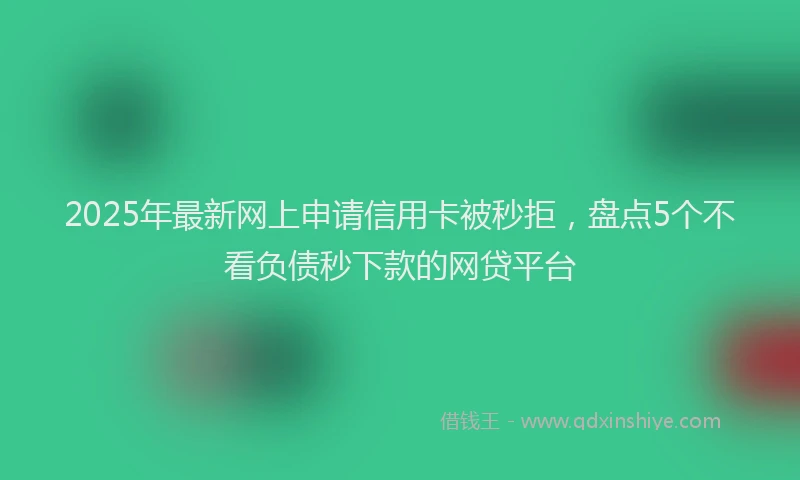 2025年最新网上申请信用卡被秒拒，盘点5个不看负债秒下款的网贷平台