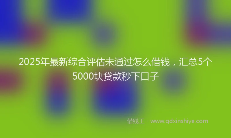 2025年最新综合评估未通过怎么借钱，汇总5个5000块贷款秒下口子