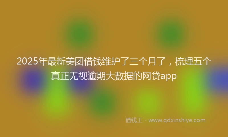 2025年最新美团借钱维护了三个月了，梳理五个真正无视逾期大数据的网贷app