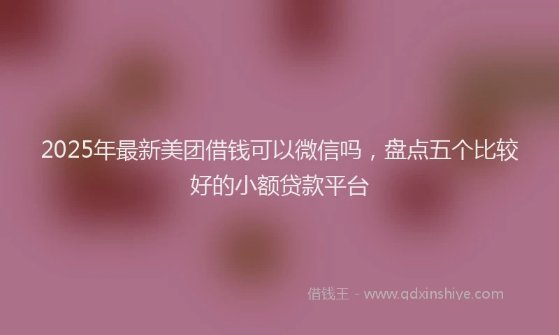 2025年最新美团借钱可以微信吗，盘点五个比较好的小额贷款平台