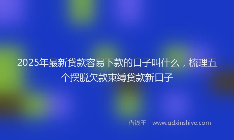 2025年最新贷款容易下款的口子叫什么，梳理五个摆脱欠款束缚贷款新口子