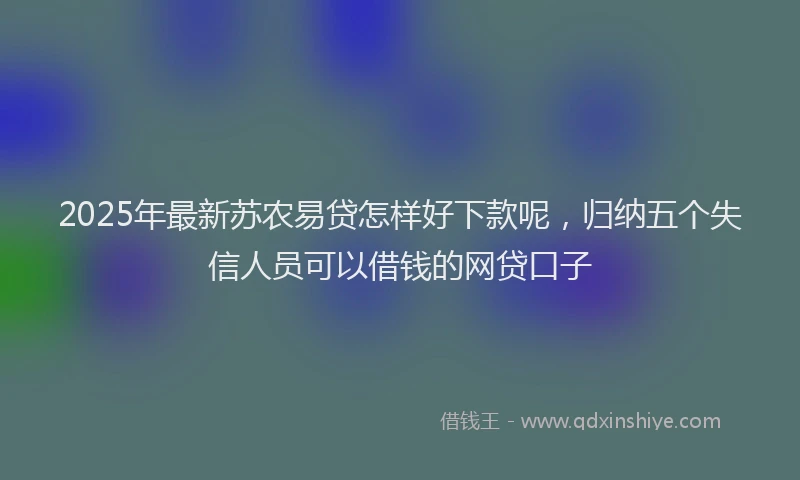 2025年最新苏农易贷怎样好下款呢，归纳五个失信人员可以借钱的网贷口子