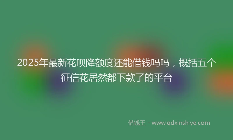 2025年最新花呗降额度还能借钱吗吗，概括五个征信花居然都下款了的平台