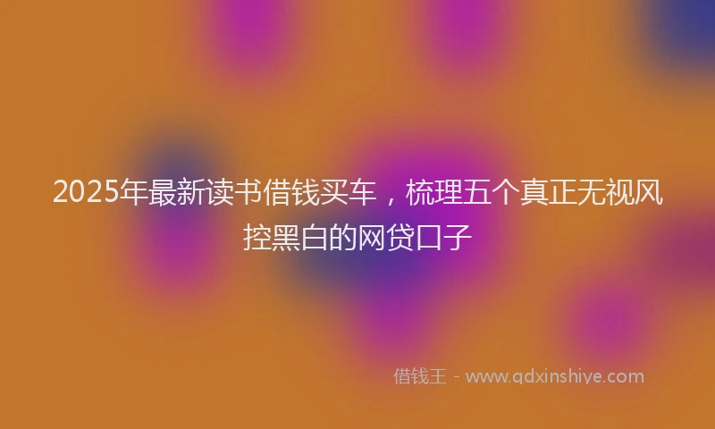 2025年最新读书借钱买车，梳理五个真正无视风控黑白的网贷口子