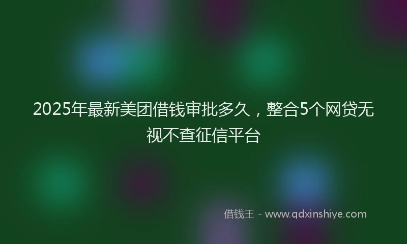 2025年最新美团借钱审批多久，整合5个网贷无视不查征信平台